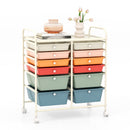 12 Drawers Rolling Cart Storage Scrapbook Paper Organizer Bins-Black by DirectDeals