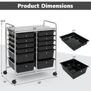12 Storage Drawer Organizer Bins Rolling Cart by LJGDeals