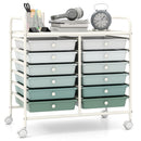 12 Drawers Rolling Storage Cart for Home and Office-Black by DirectDeals