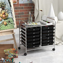 12 Drawers Rolling Storage Cart for Home and Office-Black