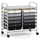 12 Drawers Rolling Storage Cart for Home and Office-Black by DirectDeals