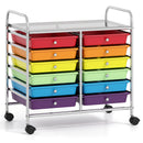 12 Drawers Rolling Storage Cart for Home and Office-Black by DirectDeals