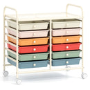 12 Drawers Rolling Storage Cart for Home and Office-Black by DirectDeals