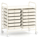 12 Drawers Rolling Storage Cart for Home and Office-Black by DirectDeals