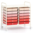 12 Drawers Rolling Storage Cart for Home and Office-Black by DirectDeals