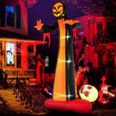 12 Feet Inflatable Grim Reaper Ghost with Built-in LED Lights and Scary Skull by LJGDeals