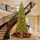 12 FT Tall Prelit Hinged Artificial Christmas Tree with 2536 PVC Branch Tips by LJGDeals