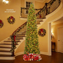 12 Feet Tall Pre-Lit Artificial Christmas Tree Outdoor Indoor Slim Pencil Tree with Lights by LJGDeals