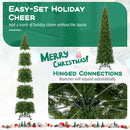 12 Feet Tall Pre-Lit Artificial Christmas Tree Outdoor Indoor Slim Pencil Tree with Lights
