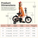 Kids Bike 12-18 Inch with Training Wheels - Pink