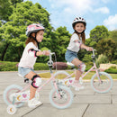 Kids Bike 12-18 Inch with Training Wheels - Pink Stars & Moon
