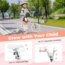 Kids Bike 12-18 Inch with Training Wheels - Pink Stars & Moon