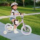 Kids Bike 12-18 Inch with Training Wheels - Purple