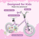 Kids Bike 12-18 Inch with Training Wheels - Purple
