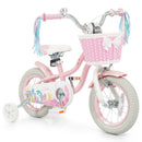 18-Inch Kids Bike Adjustable with Basket and Streamers Pink