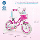 Kids Bike 18-Inch with Training Wheels and Basket Rose Red by LJGDeals