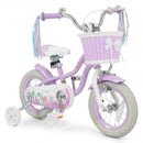 Kids Bike 12-20 Inch with Training Wheels & Basket Purple by LJGDeals