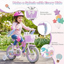 Kids Bike 12-20 Inch with Training Wheels & Basket Purple by LJGDeals