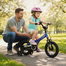 Kids Bike 14-Inch with Removable Training Wheels Navy by LJGDeals