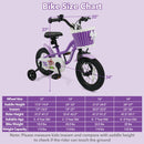 Kids Bike with Training Wheels 12-18 Inch - Purple
