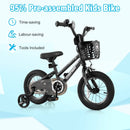 Kids Bike 12 Inch with Training Wheels and Basket by DirectDeals