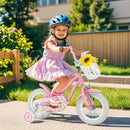 14 Inch Kids Bike with Training Wheels and Basket for Boys Girls 3-5 Years Old-14 inches by LJGDeals