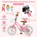 14 Inch Kids Bike with Training Wheels and Basket for Boys Girls 3-5 Years Old-14 inches by LJGDeals