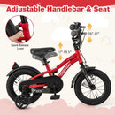 14 Inch Kids Bike Adjustable Bicycle with Reflectors and Bell for 3-5 Years Old by LJGDeals