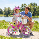 Girls Bike 12-18 Inch with Training Wheels and Basket by LJGDeals