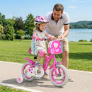 Girls Bike 12-18 Inch with Training Wheels and Front Bag by LJGDeals