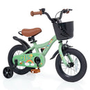 Girls Bike 12 Inch with Training Wheels and Basket - Green by LJGDeals