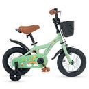 Girls Bike 12 Inch with Training Wheels and Basket - Green by LJGDeals
