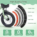 Girls Bike 12 Inch with Training Wheels and Basket - Green by LJGDeals