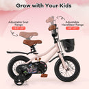 14 Inches Kids Bike with Basket and Adjustable Handlebar for 3-5 Years Old