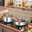 12 Piece Pots and Pans Set with Tempered Glass Lids and Handles by LJGDeals