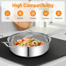 12 Piece Pots and Pans Set with Tempered Glass Lids and Handles by LJGDeals