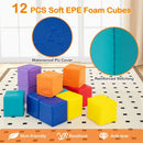 12 Pieces Soft Foam Building Blocks Climbing Foam Cubes Set for Kids by LJGDeals