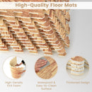 12 Tiles Wood Grain Foam Floor Mats with Borders by LJGDeals