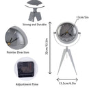 12.5"H Wrought Iron Glass Standing Clock (Elegant Grey) by JHY DESIGN