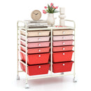 12 Drawers Rolling Cart Storage Scrapbook Paper Organizer Bins-Black by DirectDeals