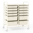 12 Drawers Rolling Cart Storage Scrapbook Paper Organizer Bins-Black by DirectDeals