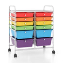 12 Drawers Rolling Cart Storage Scrapbook Paper Organizer Bins-Black by DirectDeals