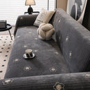 Chenille Camellia Floral Sofa Throw Cover Couch Blanket with Striped Jacquard by Slipcover KAS™