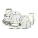 Marbled Round Ceramic Dinnerware Set with Plates and Bowls