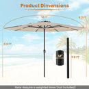 12 Feet Patio Umbrella with Crank Handle and 8 Sturdy Ribs by LJGDeals
