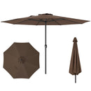 12 Feet Patio Umbrella with Crank Handle and 8 Sturdy Ribs-Beige by DirectDeals