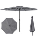 12 Feet Patio Umbrella with Crank Handle and 8 Sturdy Ribs-Beige by DirectDeals