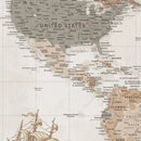 Personalized World Map Wall Art Canvas Print – Customizable