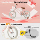 12 Inch Kids Bike with Training Wheels for Boys Girls Ages 3-8 Years-12 inches by LJGDeals