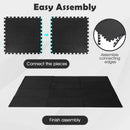 12 Pieces Puzzle Interlocking Flooring Mat with Anti-slip and Waterproof Surface-Black by LJGDeals